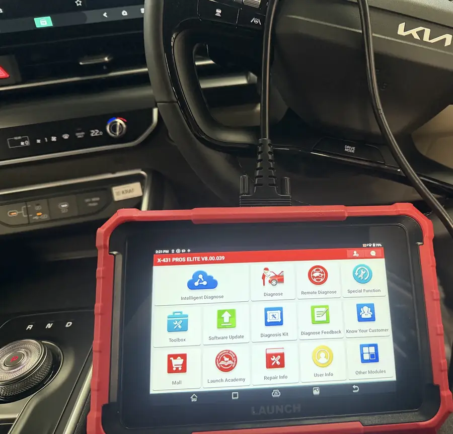 Diagnostic scan evidence captured during a used-car inspection